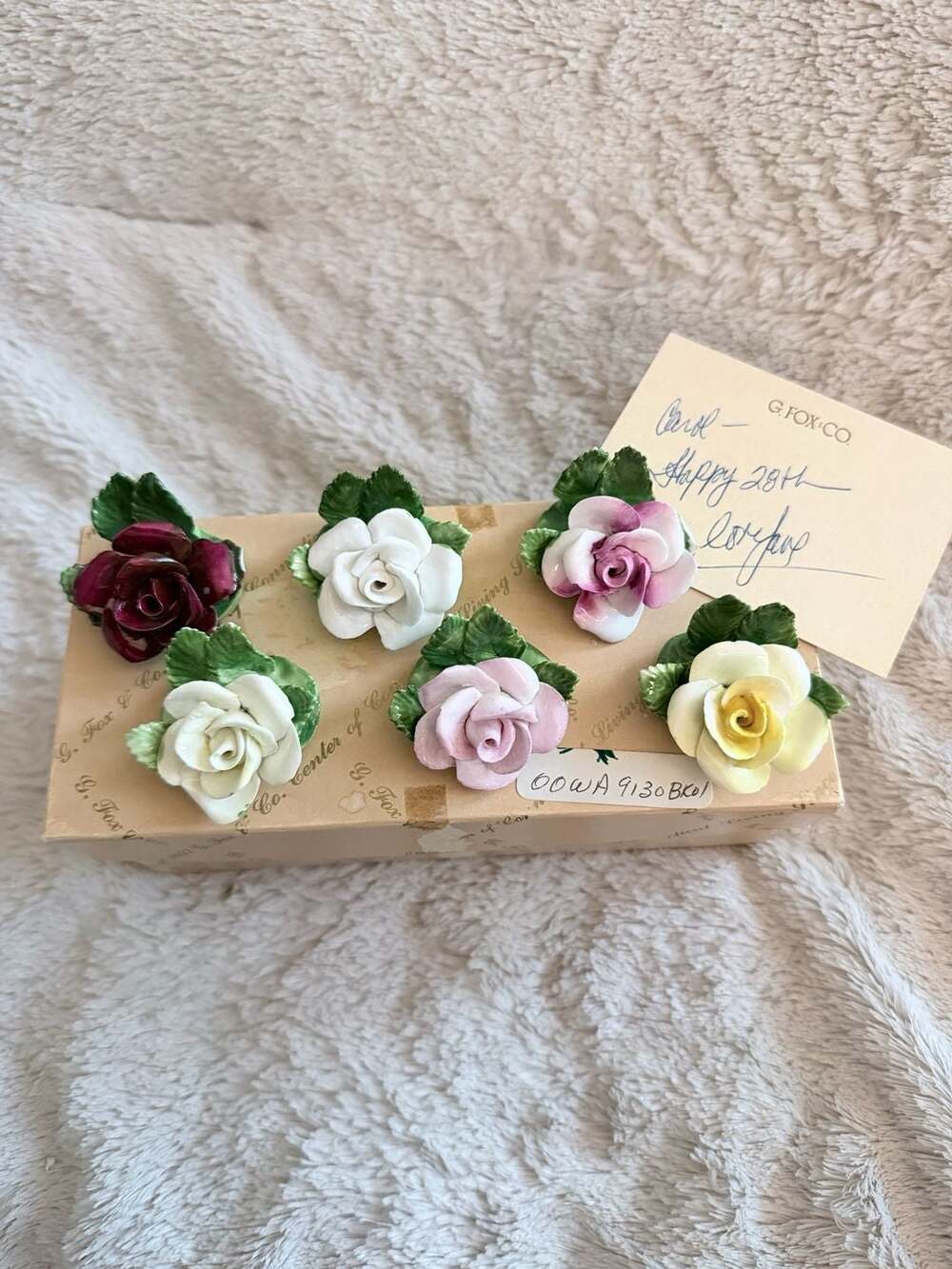 Vintage Radnor Bone China Floral Place Card Holders - Set of 6